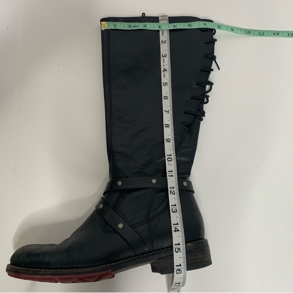 Wokly Belmont Black Leather Lace Up Tough Boots - Picture 16 of 16